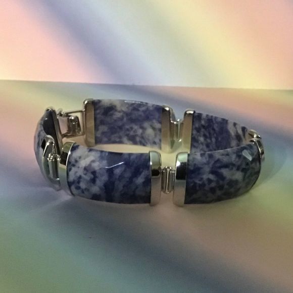 Vintage 925 Sterling‎ Silver Sodalite Bracelet - Picture 2 of 7